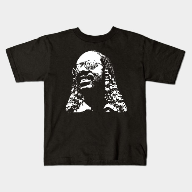 Stevie Wonder Pop Art Portrait Kids T-Shirt by phatvo